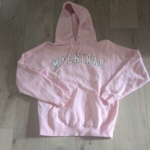 Womens Pullover Hoodie Sweatshirt Sz Sm Mackinac City Logo